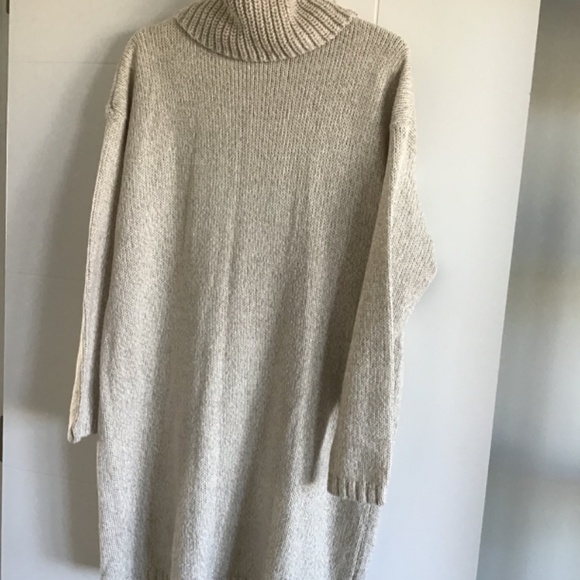Oatmeal cowl neck cross over sweater - Picture 2 of 10